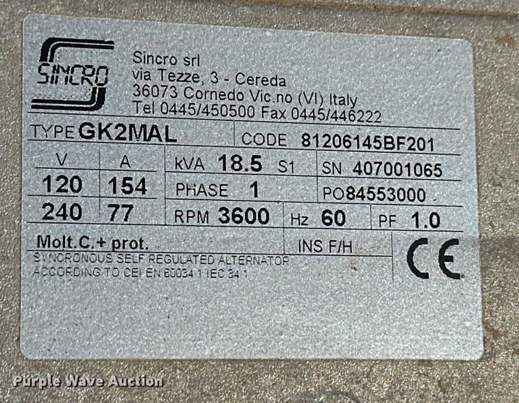 image for item ER8947 Baumalight TX18000 PTO generator