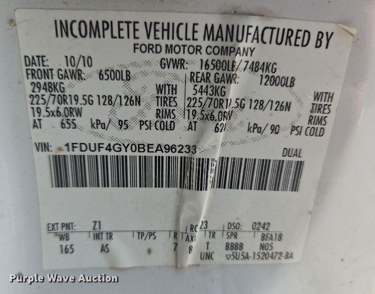 image for item ND9391 2011 Ford F450 Super Duty XL bucket truck