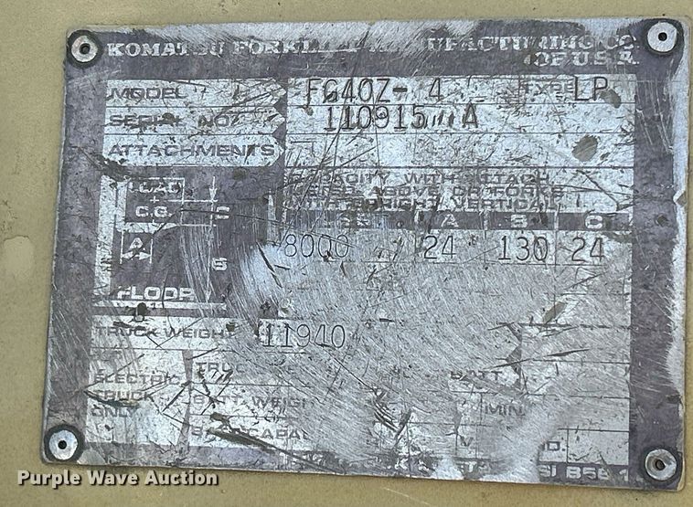 image for item ND9411 Komatsu FG40Z-4 forklift