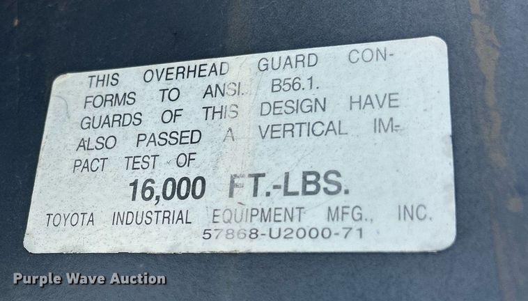 image for item ND9412 2004 Toyota 7FGU20 forklift