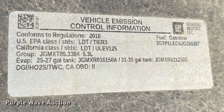 image for item OB9485 2018 GMC Sierra 1500 Crew Cab pickup truck