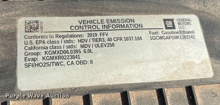 image for item OB9486 2019 Chevrolet Express 2500 van