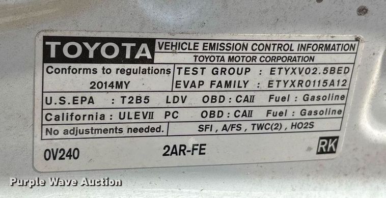 image for item OB9488 2014 Toyota Camry 