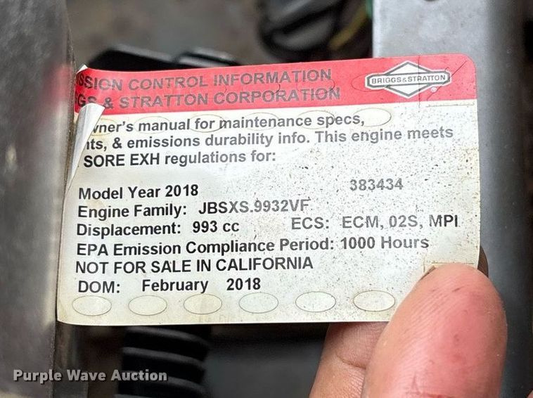 image for item OB9538 2018 Walker MH37I-16 ZTR lawn mower