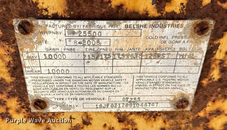 image for item OG9823 2008 Belshe  DT255 equipment trailer