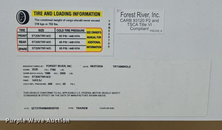 image for item YA0380 2025 Forest River Tracer camper