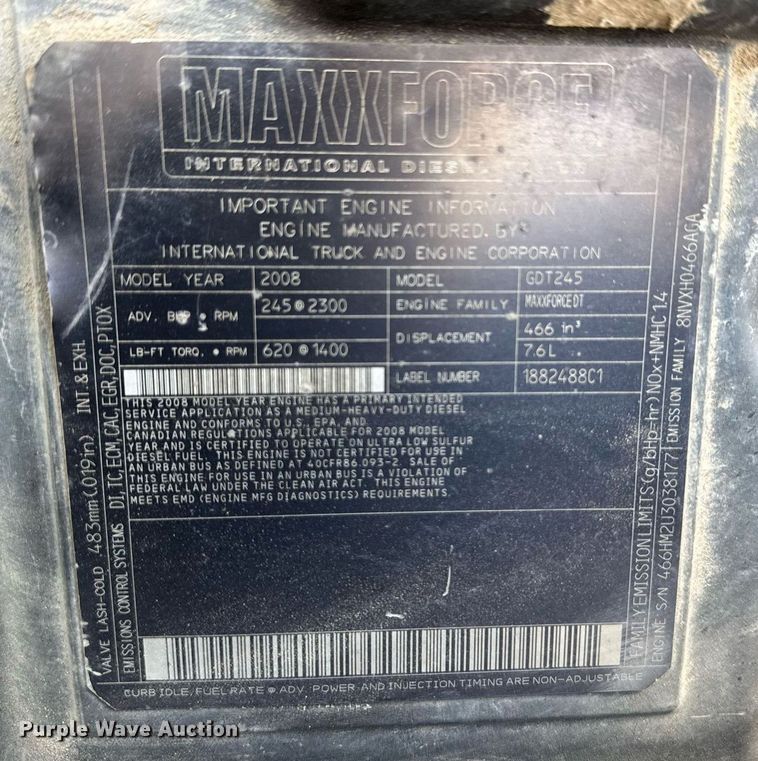 image for item DH9884 2009 International DuraStar 4300 dump truck