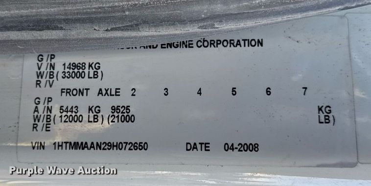 image for item DH9884 2009 International DuraStar 4300 dump truck