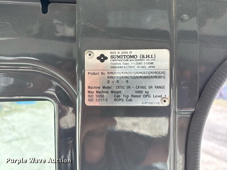 image for item DM5618 2016 Case CX80C mini excavator