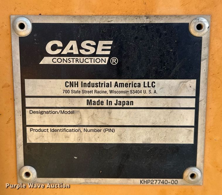 image for item DM5618 2016 Case CX80C mini excavator