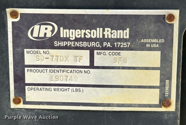 image for item DM5636 2006 Ingersoll Rand SD-77DX TF single drum vibratory roller