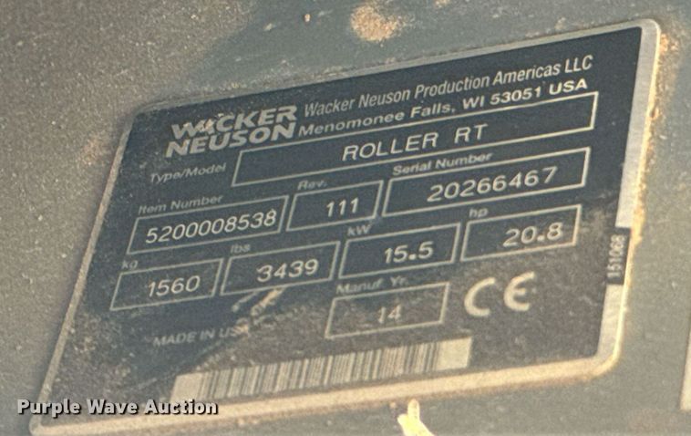 image for item DM5647 2014 Wacker Neuson RTSC2 trench compactor