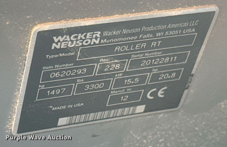 image for item DM5648 2012 Wacker Neuson RTSC2 trench compactor