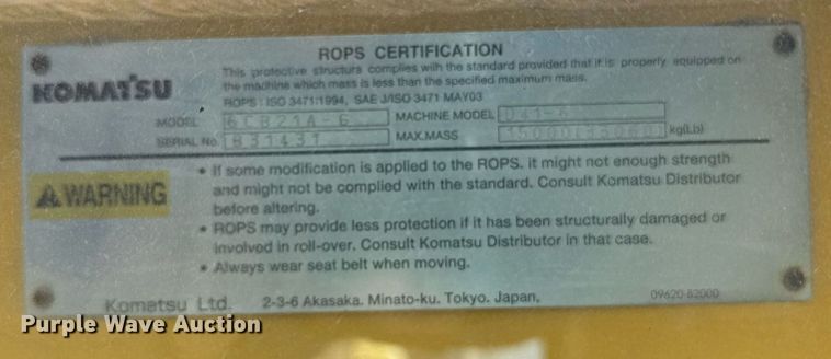 image for item DM5660 2007 Komatsu D41E-6 dozer