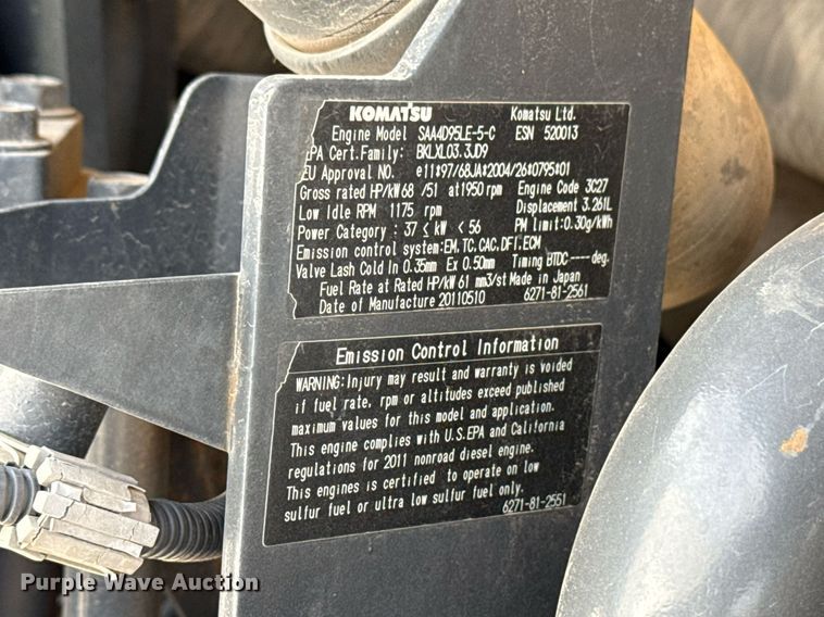 image for item DM5662 2012 Komatsu PC88MR-8 mini excavator