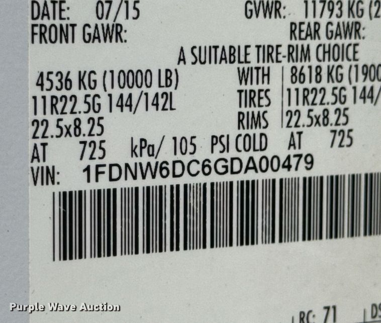 image for item DO0659 2016 Ford F650 Super Duty crew cab crane truck