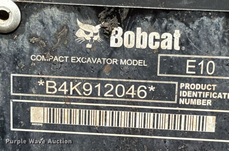 image for item DO0704 2020 Bobcat E10 mini excavator