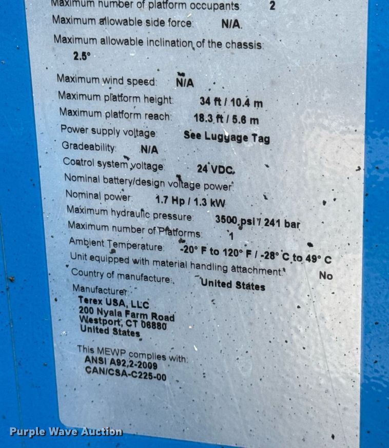 image for item DO0711 2019 Genie TZ-34/20 boom lift