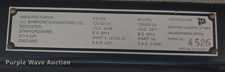 image for item DO7863 1997 JCB 214 Series 3 backhoe