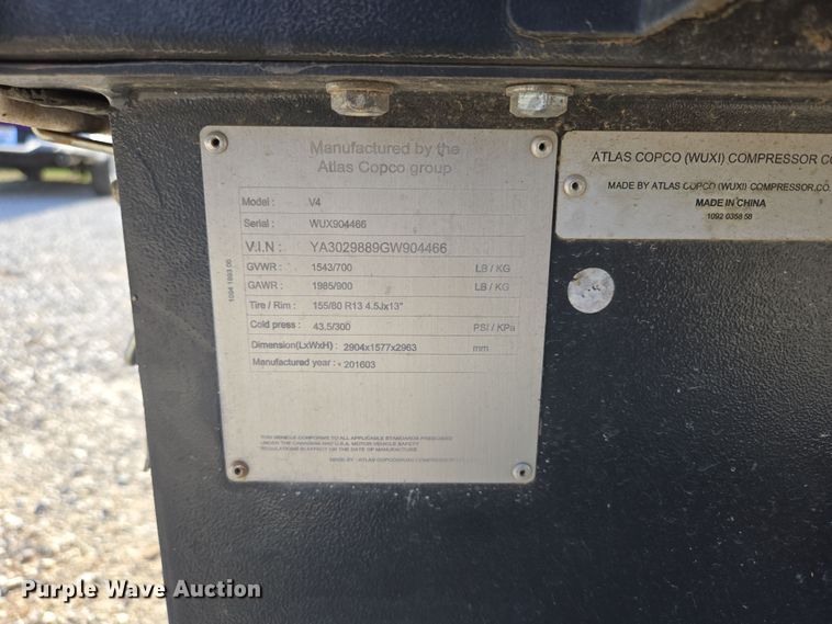 image for item DP6218 2016 Atlas Copco V4 light plant