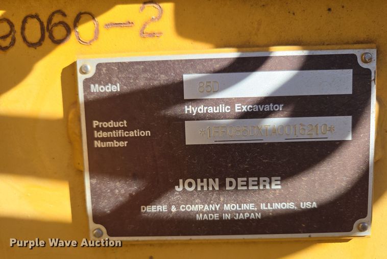 image for item DP6232 2010 John Deere 85D mini excavator