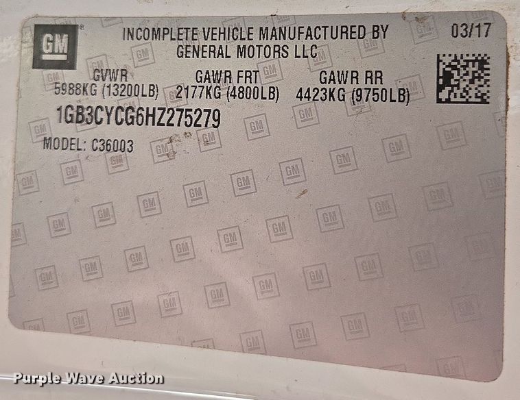 image for item DP6239 2017 Chevrolet Silverado 3500HD bucket truck