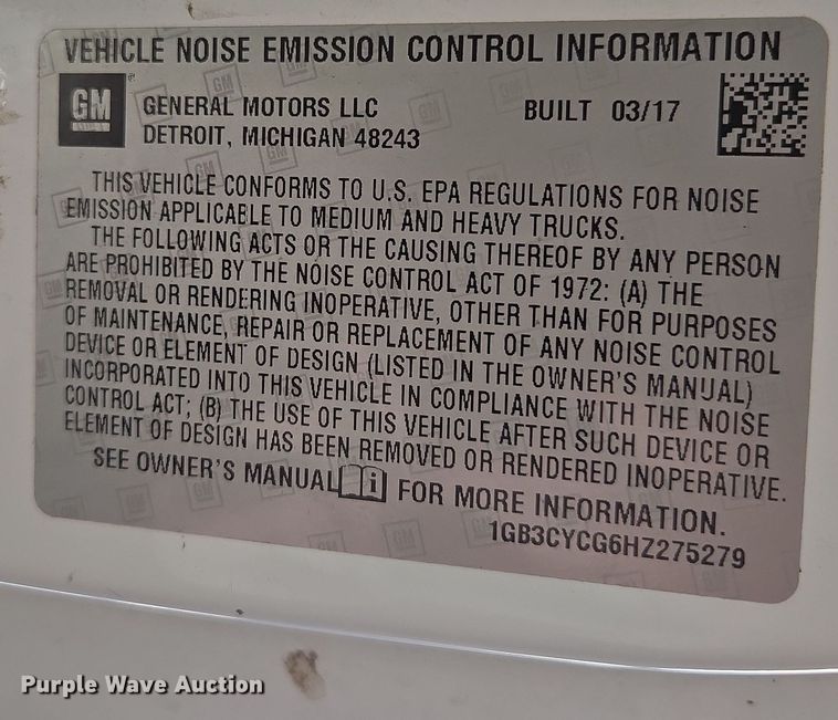 image for item DP6239 2017 Chevrolet Silverado 3500HD bucket truck