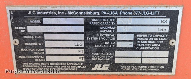 image for item DP6241 2008 JLG 600AJ boom lift