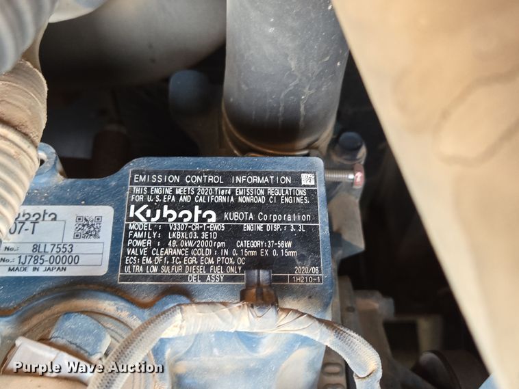 image for item DP6251 2020 Kubota KX080-4S2 mini excavator