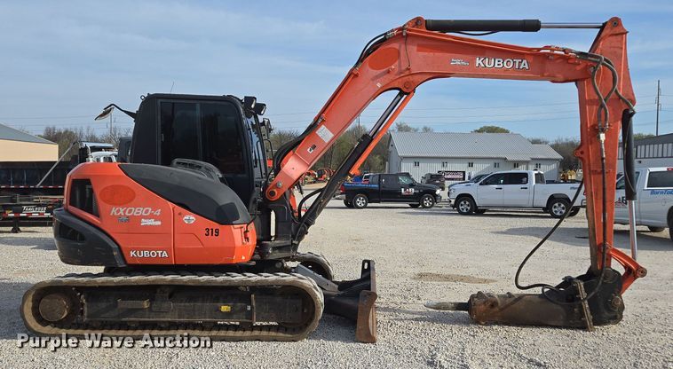 image for item DP6252 2017 Kubota KX080-4 mini excavator