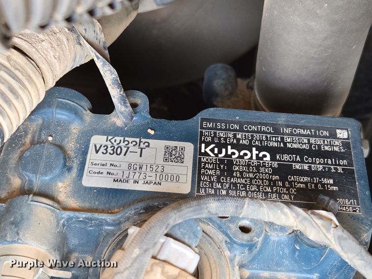 image for item DP6252 2017 Kubota KX080-4 mini excavator