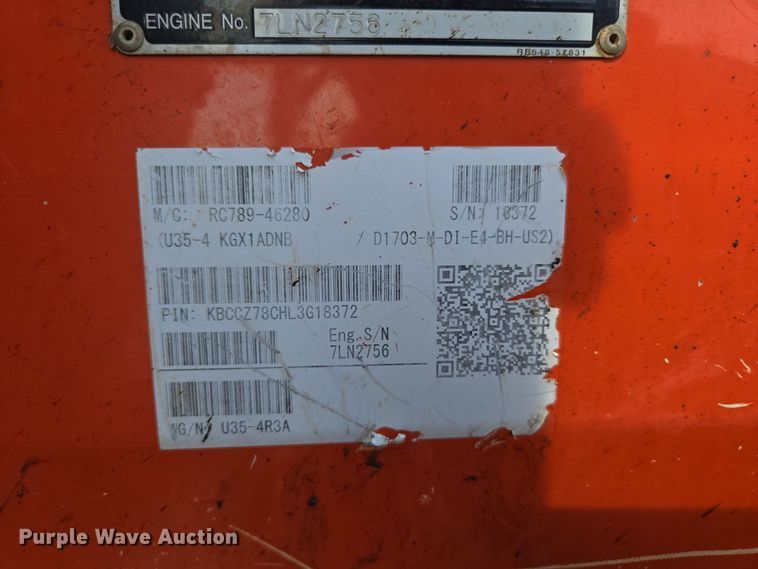 image for item DP6253 2020 Kubota U35-4 mini excavator