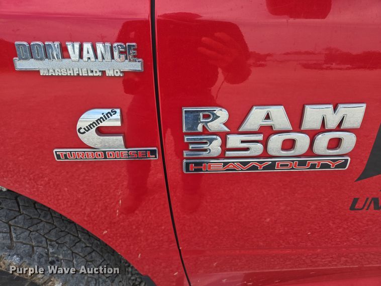 image for item DP6254 2016 Dodge Ram 3500 Crew Cab flatbed pickup truck