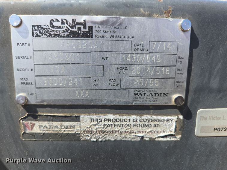 image for item DP6255 2014 Case Construction  446020A1 skid steer rake