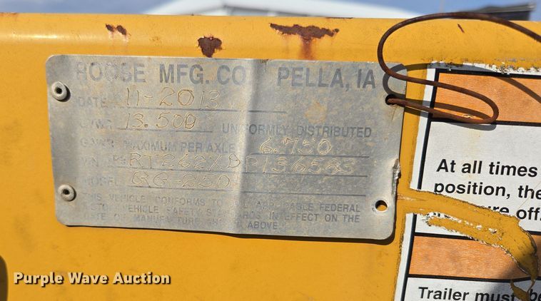 image for item DP6260 2013 Roose Reeler RR-250 reel trailer