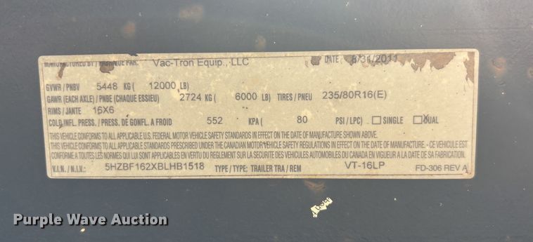 image for item DS5337 2011 Vermeer LP555DT-L vacuum excavator