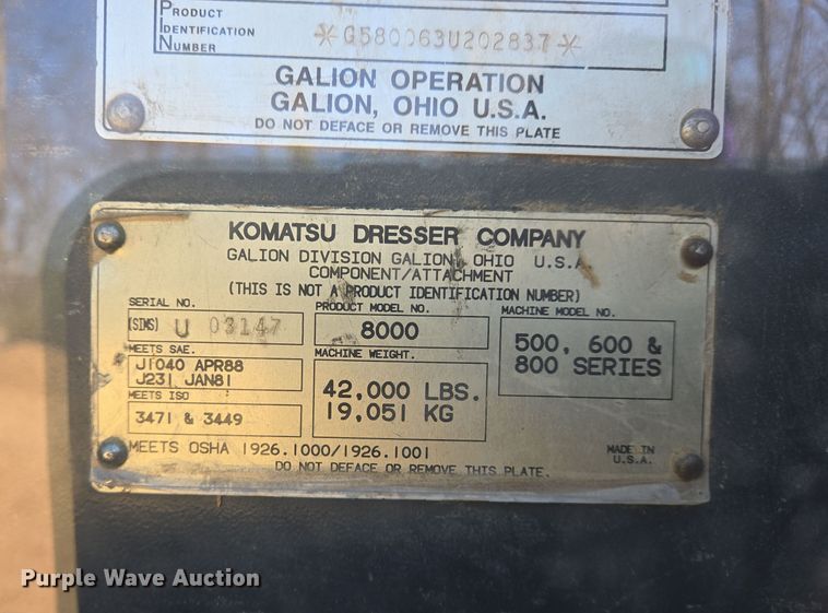 image for item DS5361 1997 Galion 850C motor grader