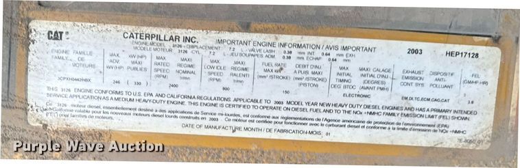 image for item DT0540 2003 Sterling L7500 dump truck