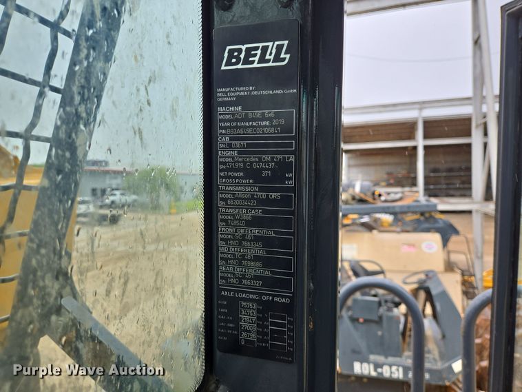 image for item DT4761 2021 Bell B45E 6x6 articulated haul truck