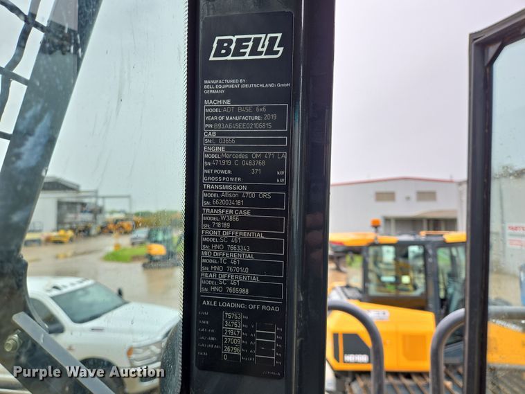 image for item DT4764 2021 Bell B45E 6x6 articulated haul truck