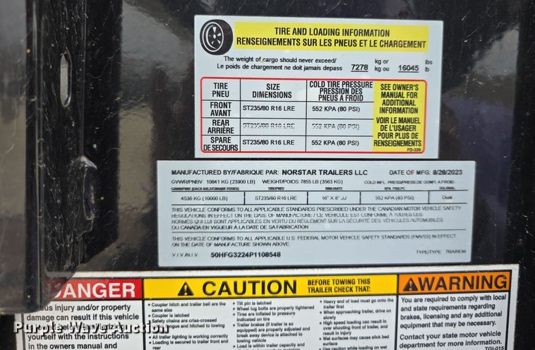 image for item DT6753 2023 Norstar Trailers LLC IronBull equipment trailer