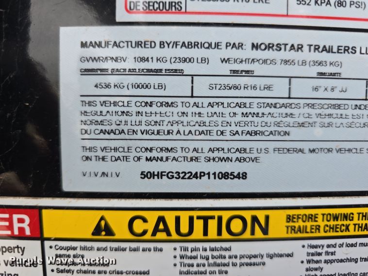 image for item DT6753 2023 Norstar Trailers LLC IronBull equipment trailer