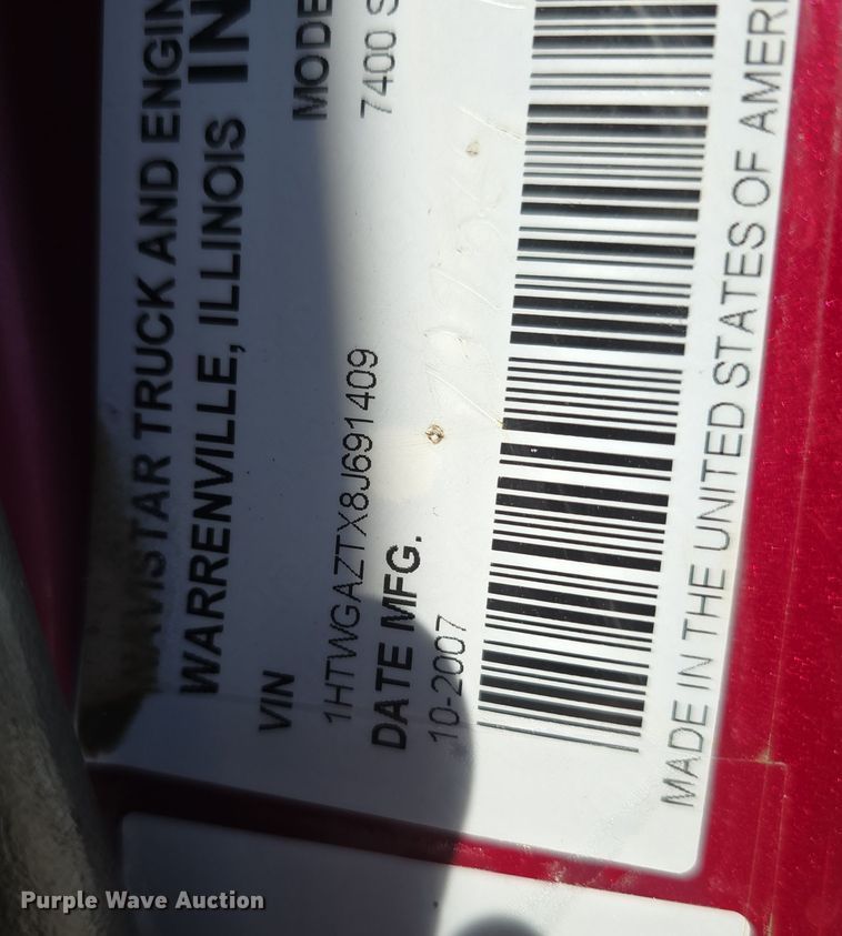 image for item DT6755 2008 International 7400 sewer jetter truck