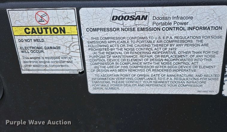 image for item DT6799 2015 Doosan P425/HP375WCU-T4I air compressor