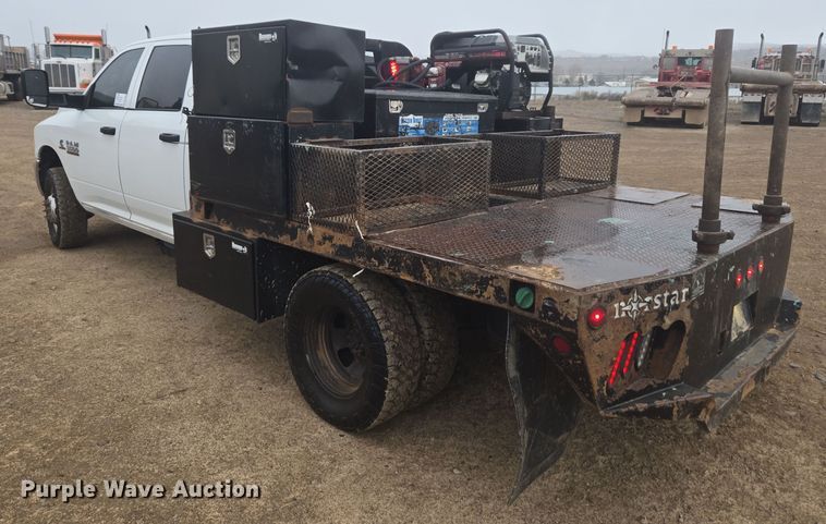 image for item DT7065 2017 Dodge Ram 3500 Crew Cab flatbed pickup truck