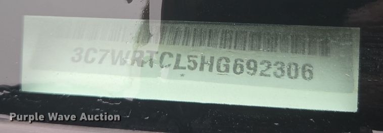 image for item DT7065 2017 Dodge Ram 3500 Crew Cab flatbed pickup truck