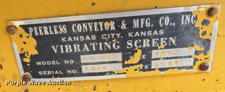 image for item DT7075 Peerless Conveyor DD488 vibratory screen