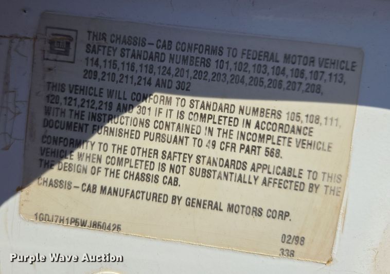 image for item DT7088 1998 GMC C7H042 dump truck