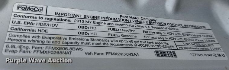 image for item DU3364 2015 Ford F450 Super Duty XL bucket truck