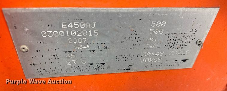 image for item DU3422 2007 JLG E450AJ boom lift